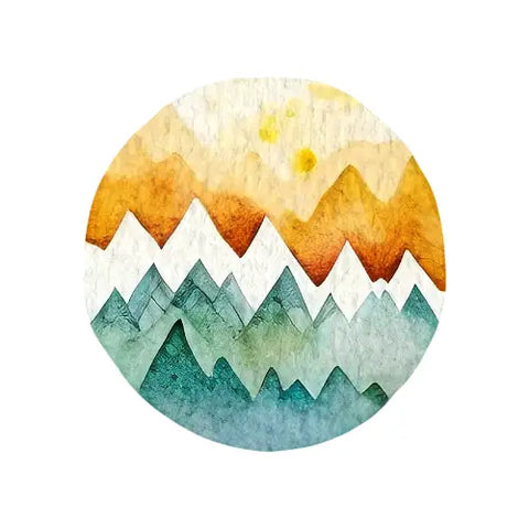 Watercolor Mountain Circle