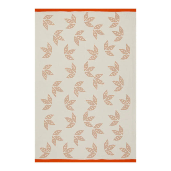 Cotton Knit Stroller/Pram Baby Blanket- Reversible Leaf Pink