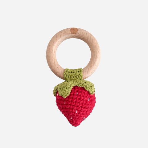 Cotton Crochet Rattle Strawberry/Red