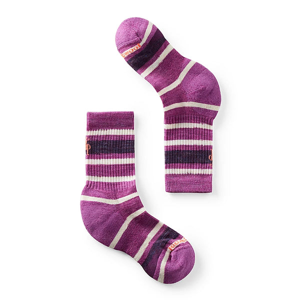 Kids' Striped Light Hiking Crew Socks