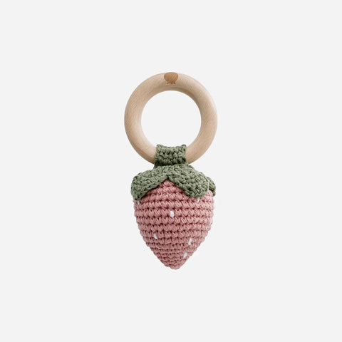 Cotton Crochet Rattle Strawberry/Pink