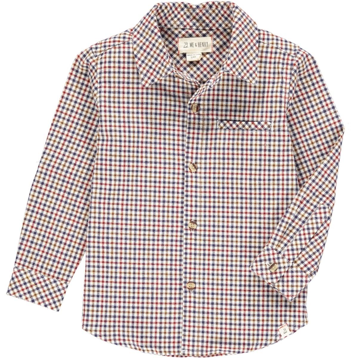 ATWOOD WOVEN SHIRT-BROWN/BEIGE PLAID