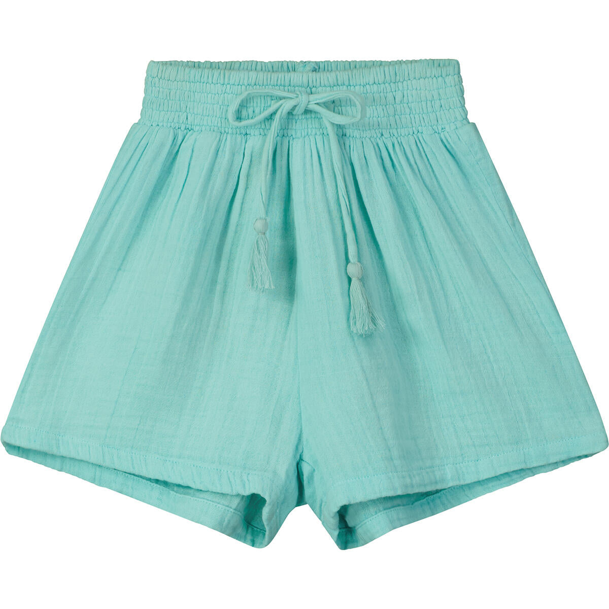 Shirred-waist shorts