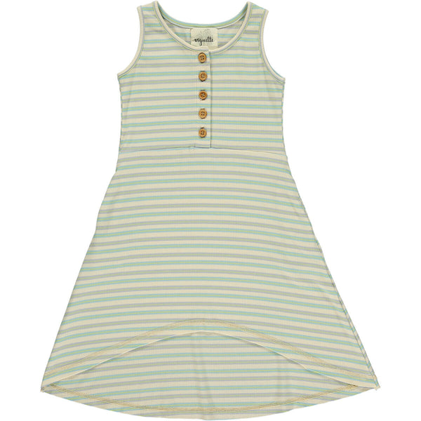 DAPHNE DRESS-Cream Multi Stripe