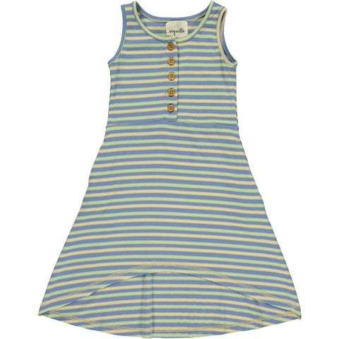 DAPHNE DRESS-Blue Multi Stripe