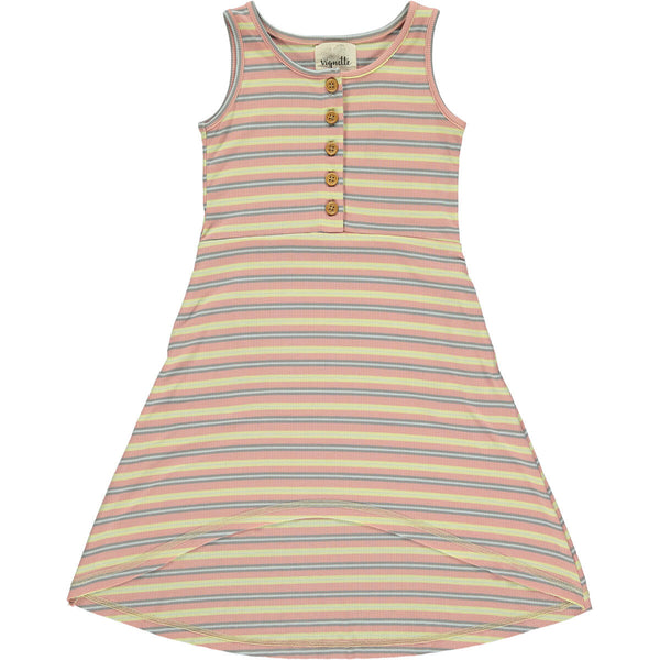 DAPHNE DRESS-Pink Multi Stripe