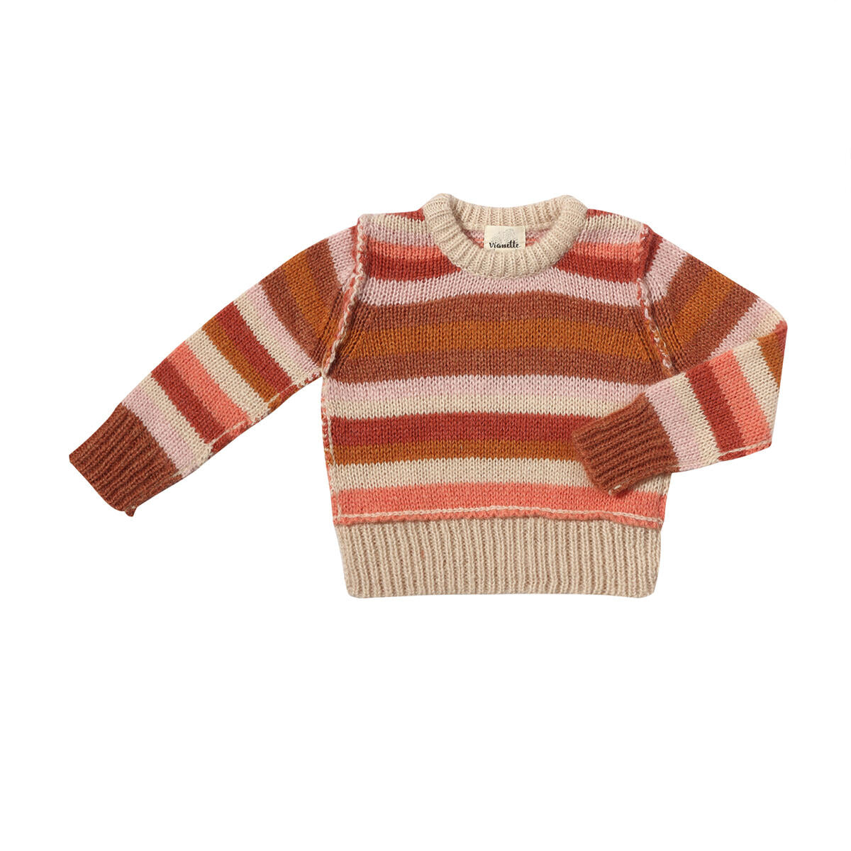 Donna Sweater-Coral Stripe