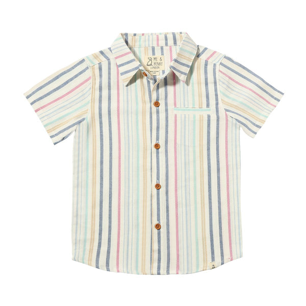 NEWPORT S/S shirt Blue/Pink/White Stripe