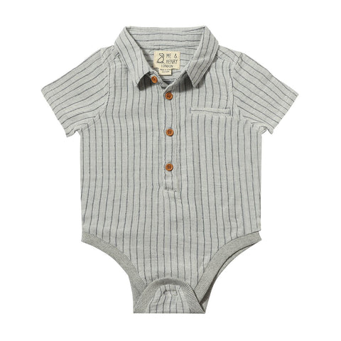 HELFORD Woven onesie Grey/White Stripe