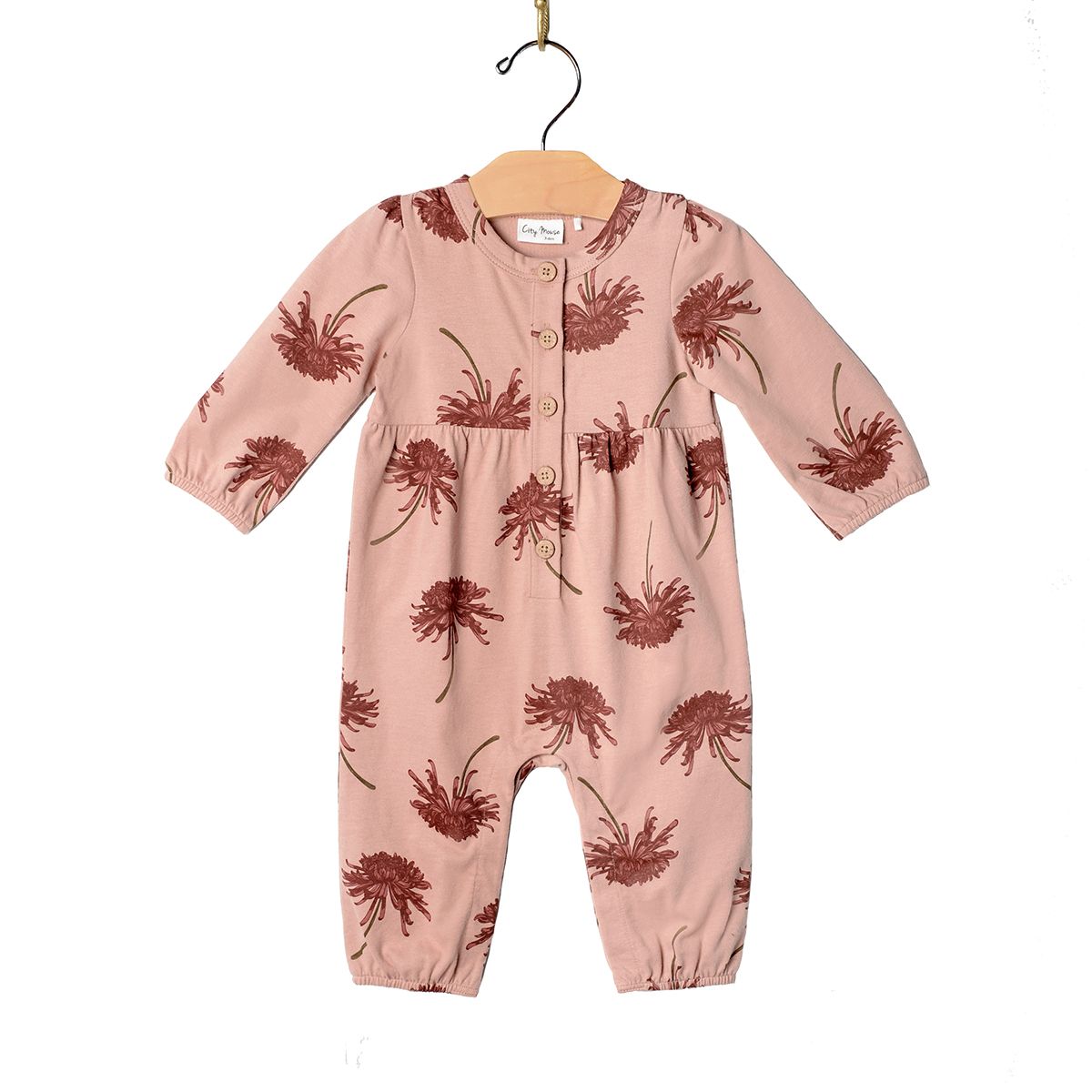 Henley Romper-Chrysanthemum