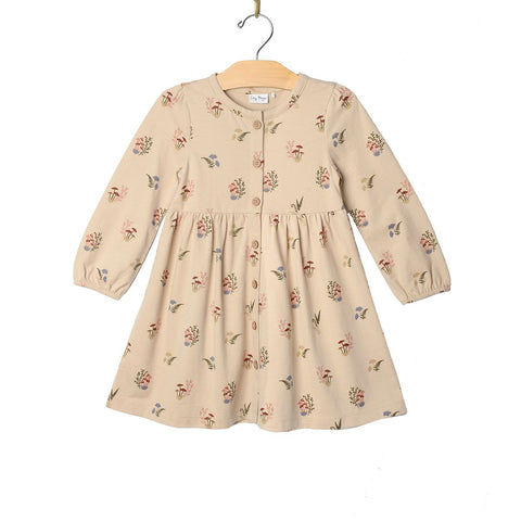 Button Down Dress-Mushrooms