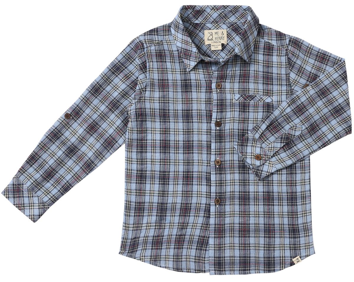 ATWOOD Woven Shirt-Navy/Sky Multi Plaid