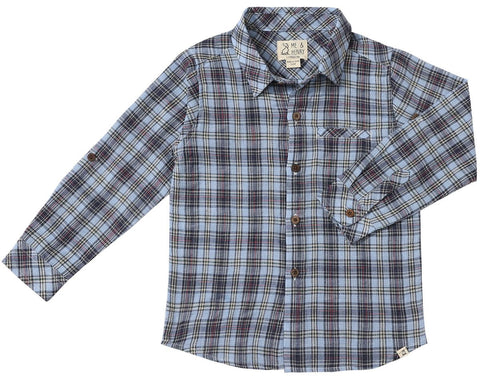 ATWOOD Woven Shirt-Navy/Sky Multi Plaid