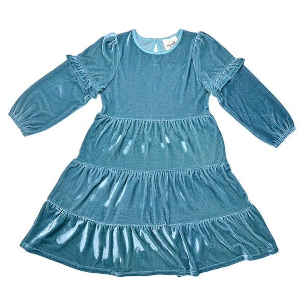 Eliana Dress-Teal Velvet