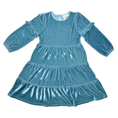Eliana Dress-Teal Velvet