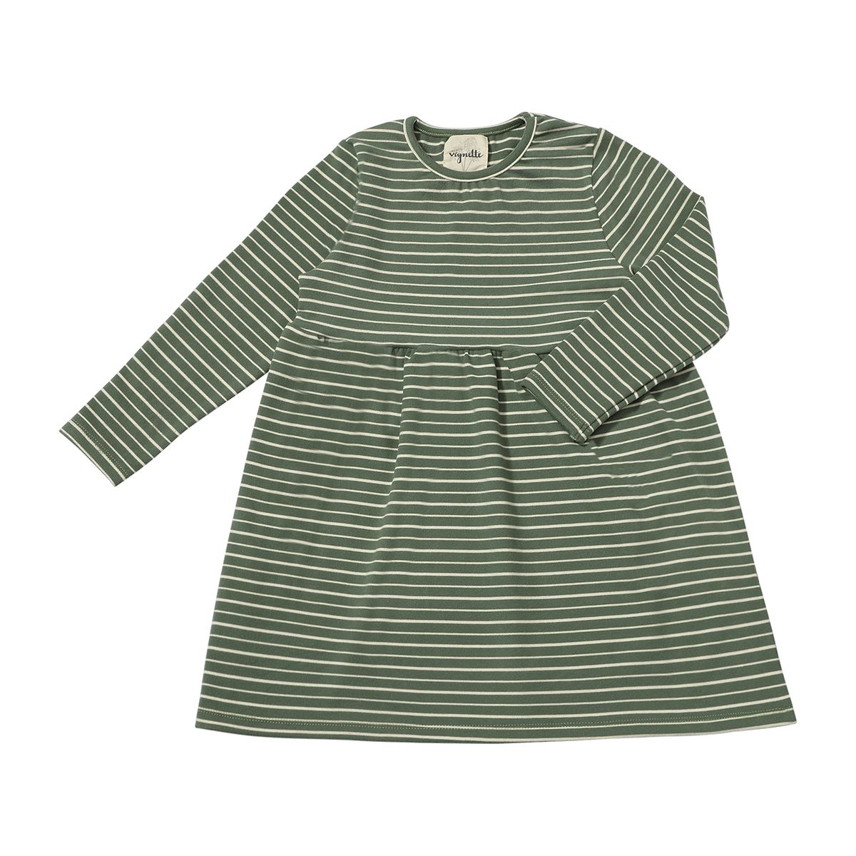 Madigan Dress-Green Stripe