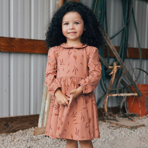 Collar Twirl Dress-Harvest