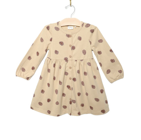 Button Down Dress-Pinecones