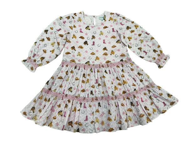 Western Boots Twirl Dress and Bloomer Set