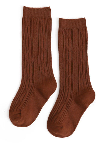 Brownie Cable Knit Knee Highs