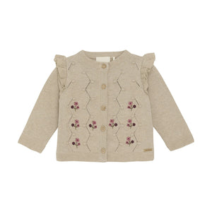 Knit Cardigan-Beige Melange