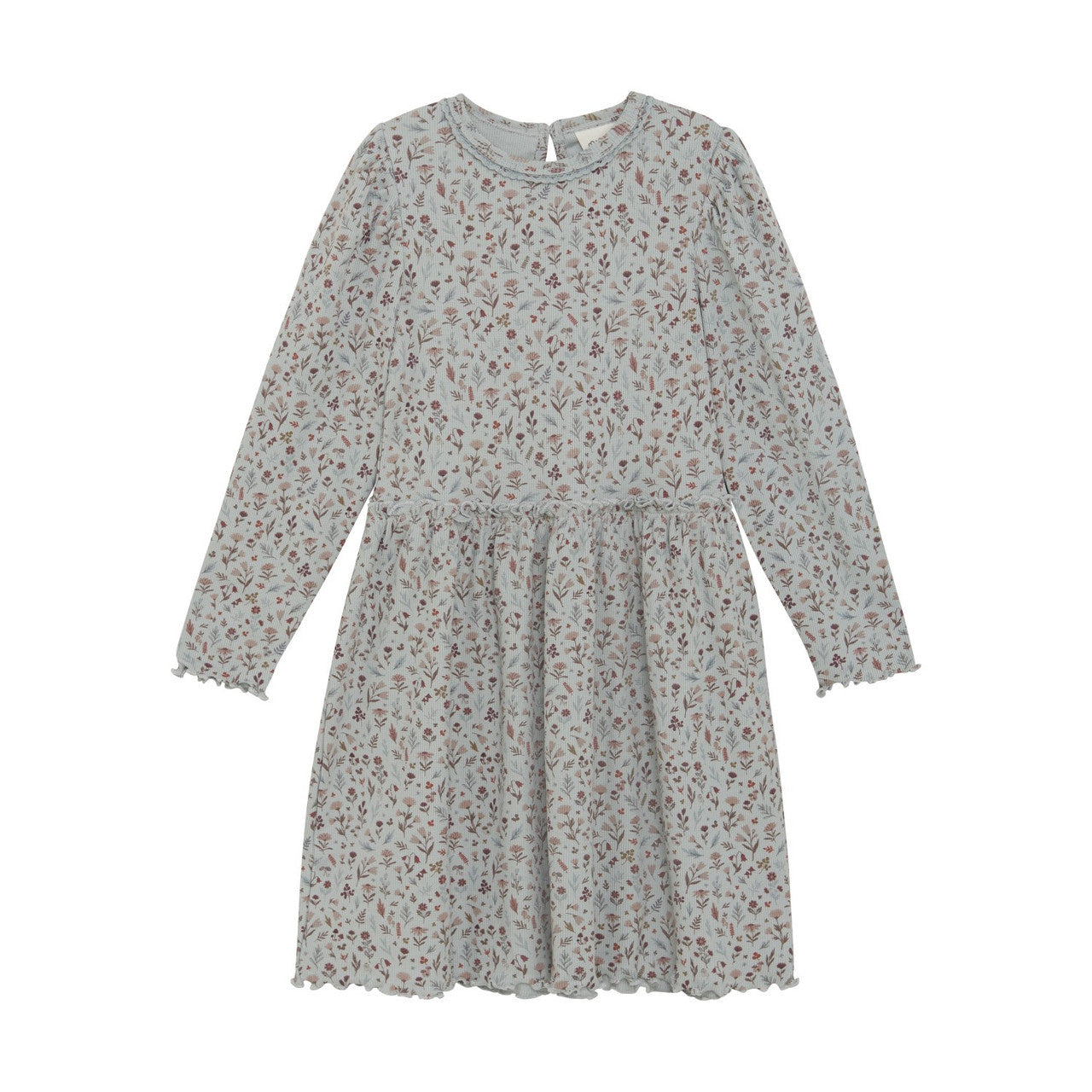 Floral Rib Dress-Grey