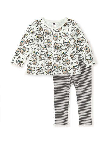 Peplum Top & Pants Baby Set / Highlands Lake Cat