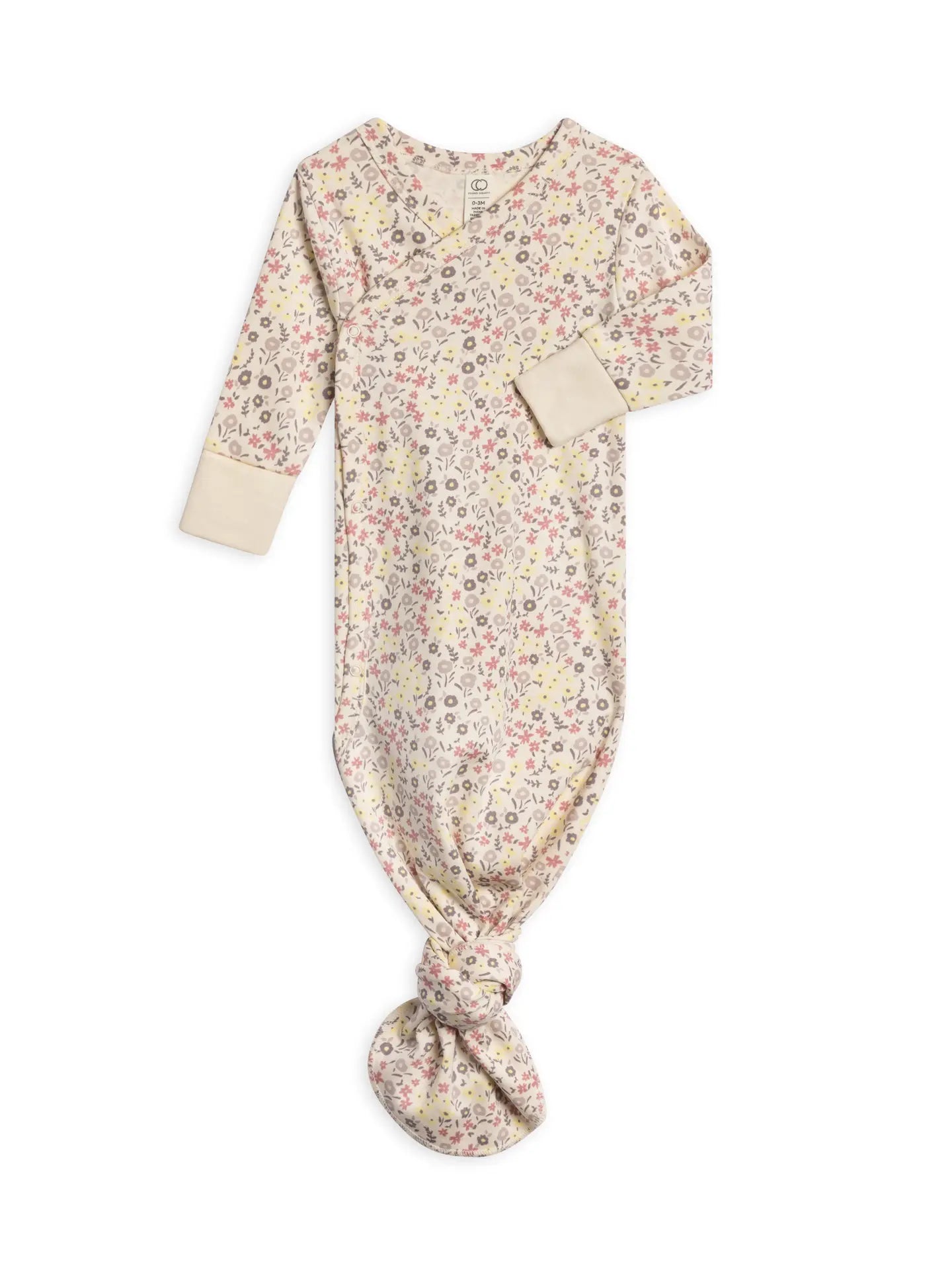 Organic Kimono Gown - Giada Floral / Lilla