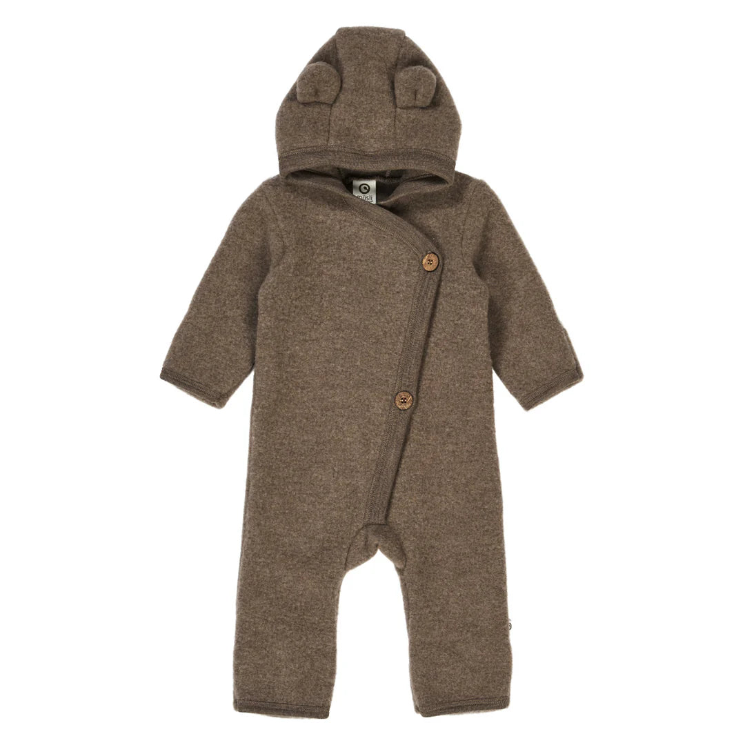 Woolly fleece suit -Walnut melange