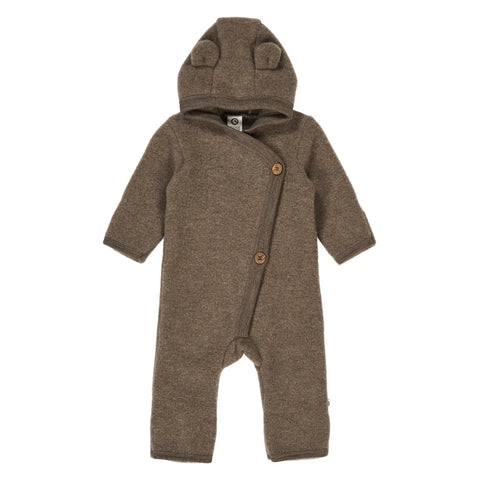 Woolly fleece suit -Walnut melange