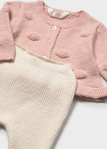 footed pants and cardigan set-blush 2508 ng