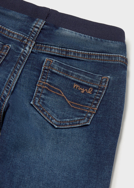 Soft denim jogger pants-dark 2543 bb