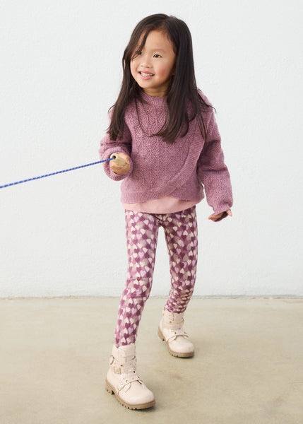 Knit printed leggings-Violet 4701 mg