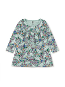 Smocked Empire Baby Dress / Iznik Moth Floral