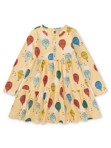 Long Sleeve Tiered Henley Dress / Cappadocia Hot Air Balloons