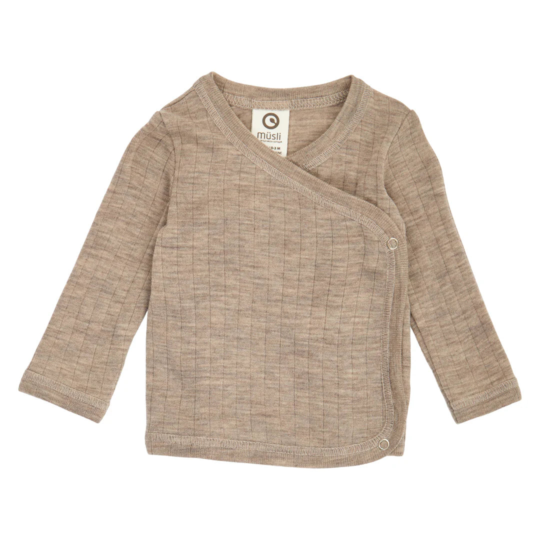 Woolly rib l/s cardigan-Balsam melange