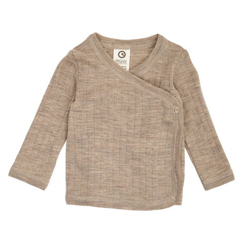 Woolly rib l/s cardigan-Balsam melange