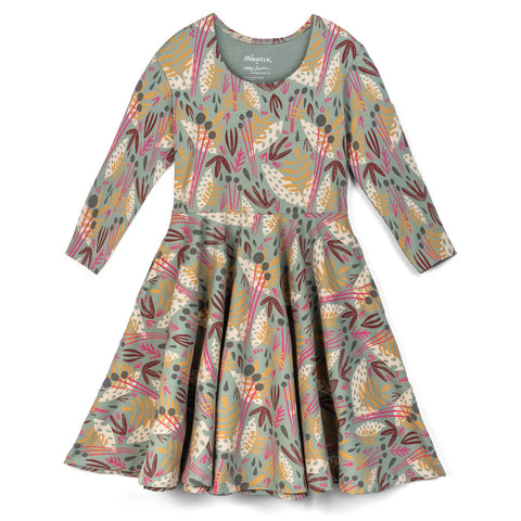 3/4 Sleeve Twirl Dress: Whimsy