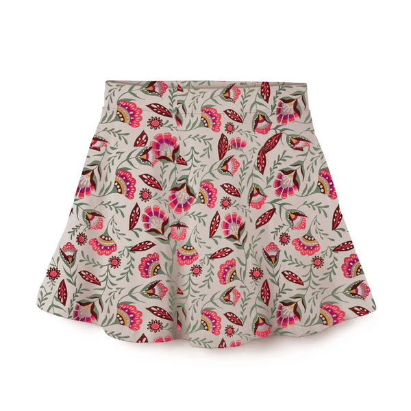 Girls Skort with Pockets: Folk Floral