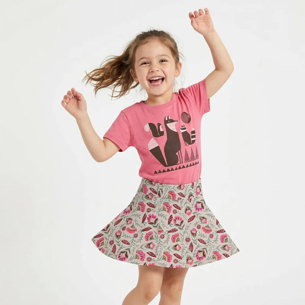 Girls Skort with Pockets: Folk Floral