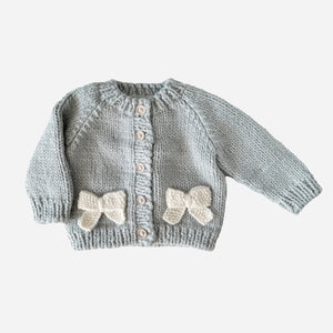Bow Cardigan-Bowie Grey
