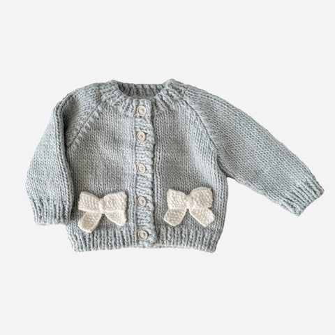 Bow Cardigan-Bowie Grey