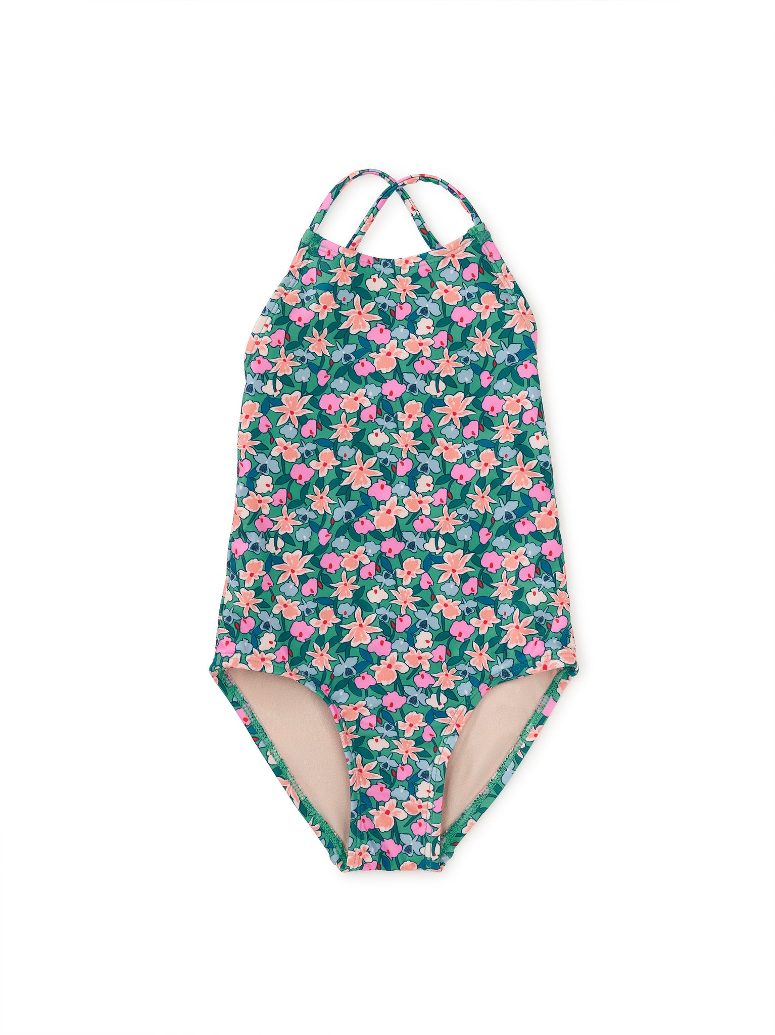 Cross Back One-Piece Swimsuit / Orchid Ditsy