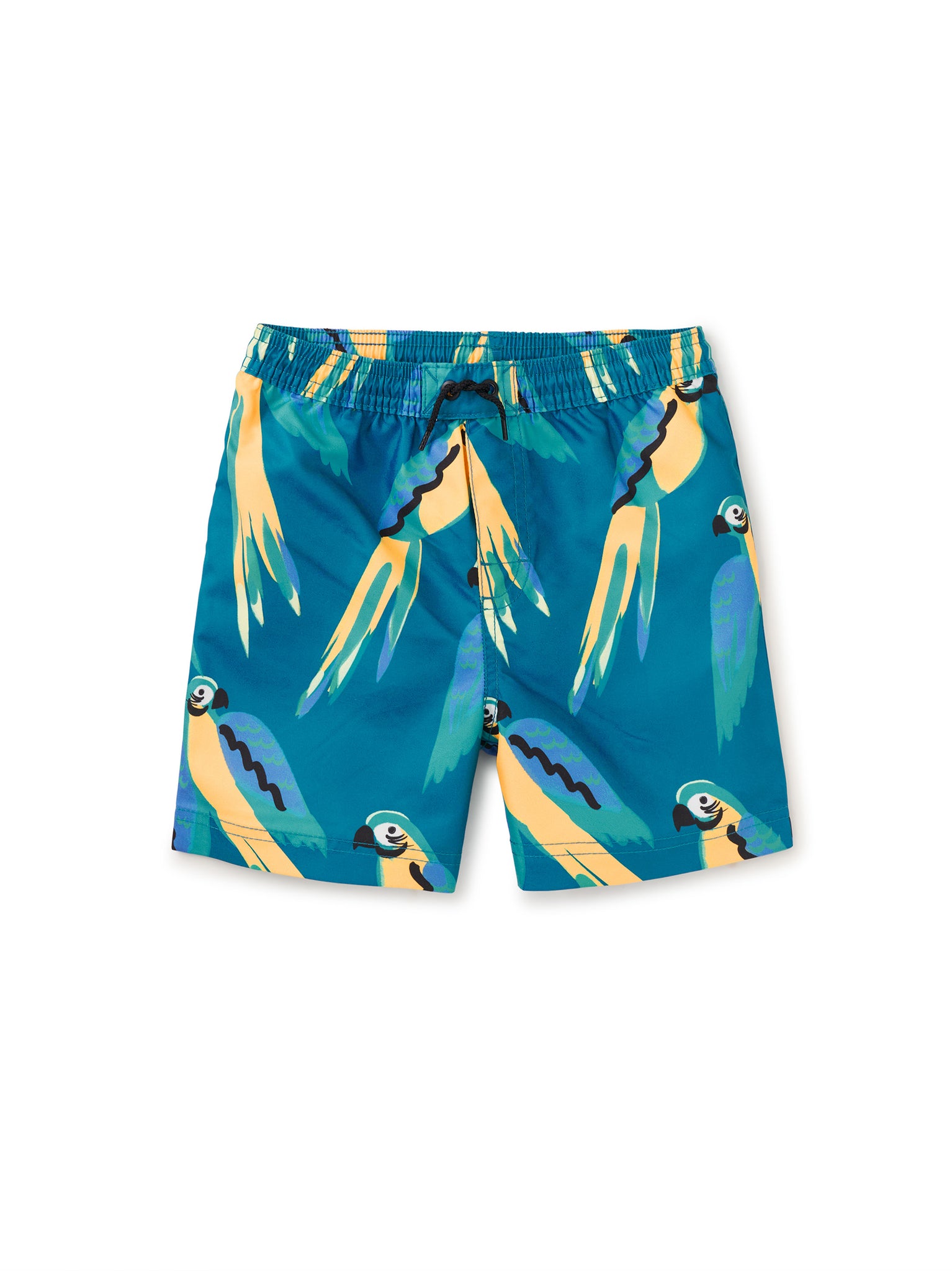 Mid-Length Swim Trunks/Blue & Yellow Macaws