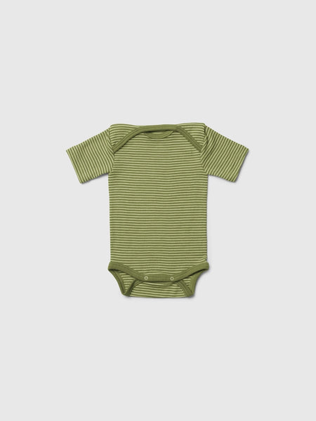 Organic Merino Wool and Silk Short-Sleeved Onesie