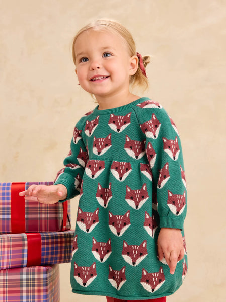 FAMILY FOX SWEATER DRESS