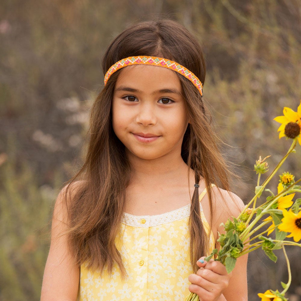 Girls Seed Bead Knitted Headband