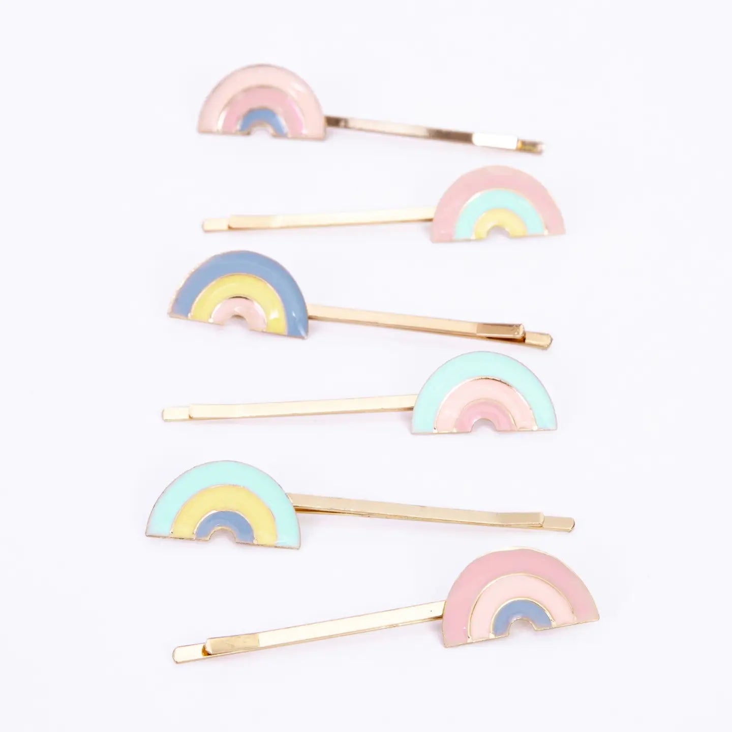 Enamel Rainbow Hair Slides