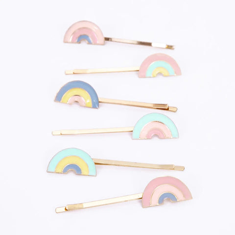 Enamel Rainbow Hair Slides