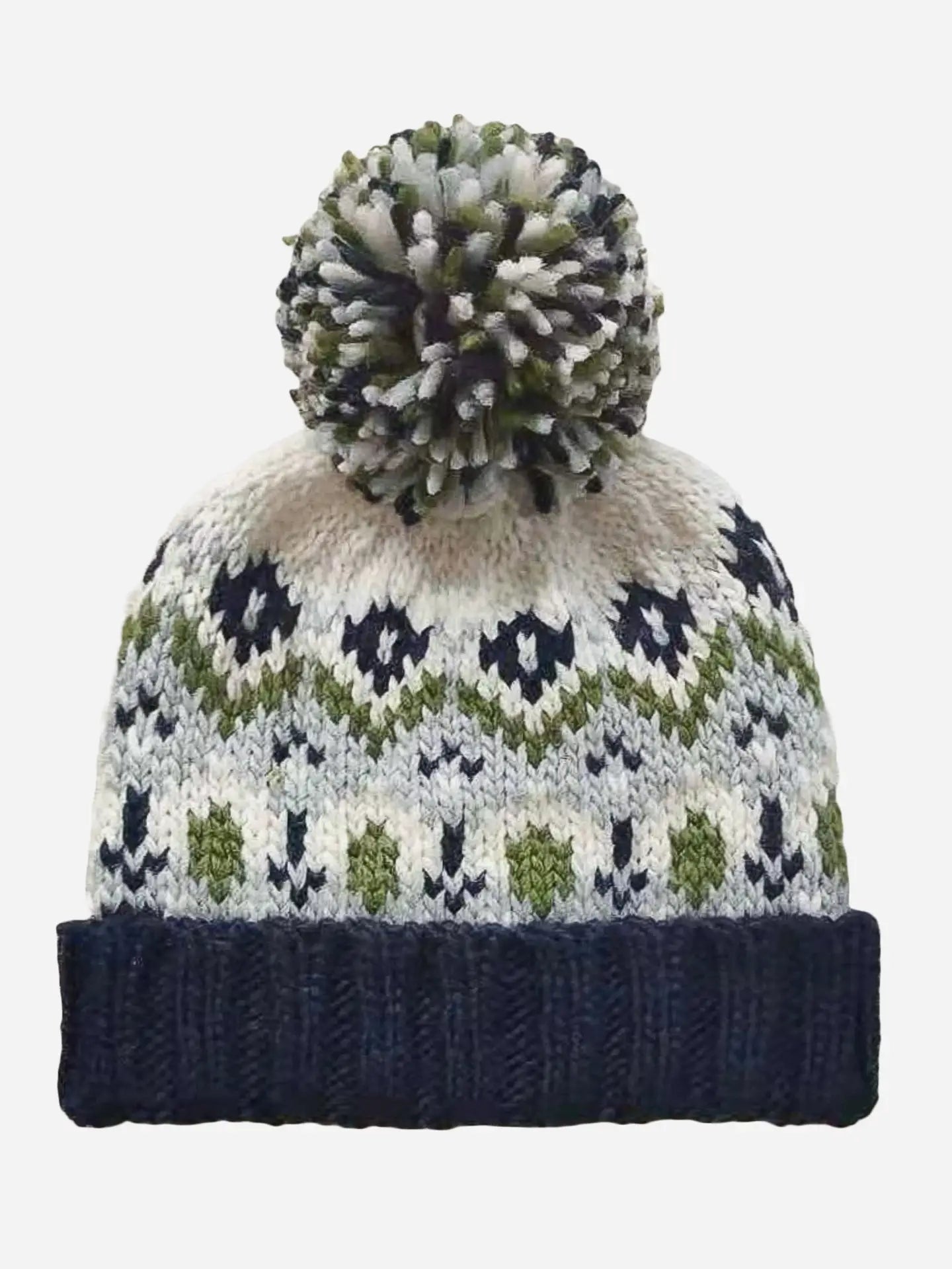 Fairisle Knit Hat- Navy